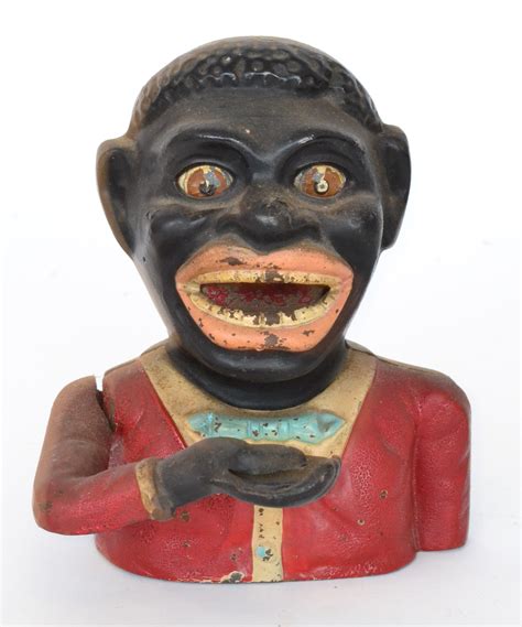 negro metal money box|antique black man money box.